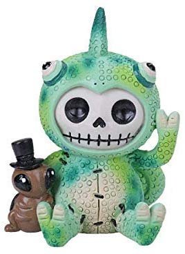 SUMMIT COLLECTION Furrybones Camo Signature Skeleton in Chameleon Costume with Roach Friend