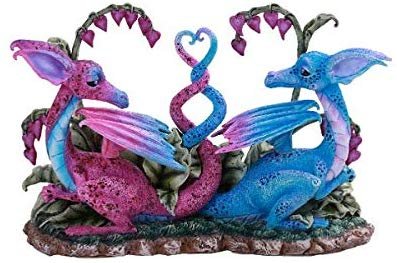 Pacific Giftware PT Lovely Couple Winged Dragons Home Tabletop Decorative Resin Figurine