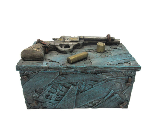 Pacific Giftware Pistol Shotgun with Casing Resin Trinket Box Bullet Storage Collectible Decor 5.75L x 3.5W Inch