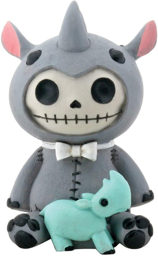 SUMMIT COLLECTION Furrybones Rhino Buster Signature Skeleton in Rhinoceroses Costume with Baby Blue Rhino