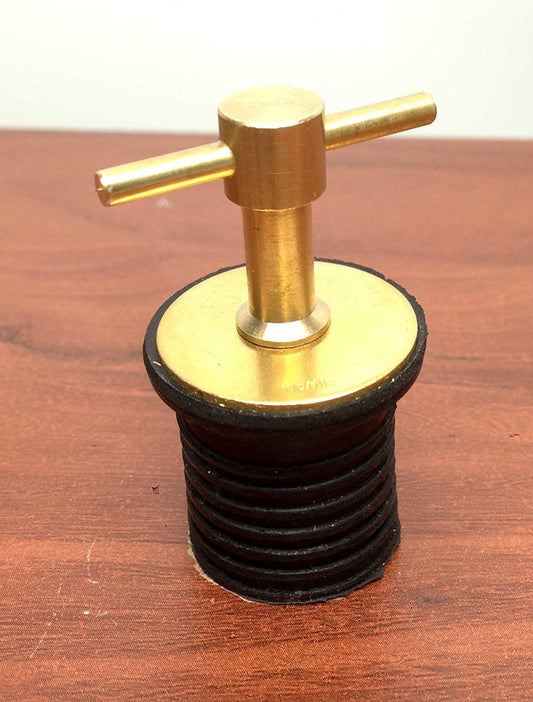 MARINE BOAT BRASS TWIST TOP DRAIN PLUG 1" DIAMETER HULL LIVEWELL USE