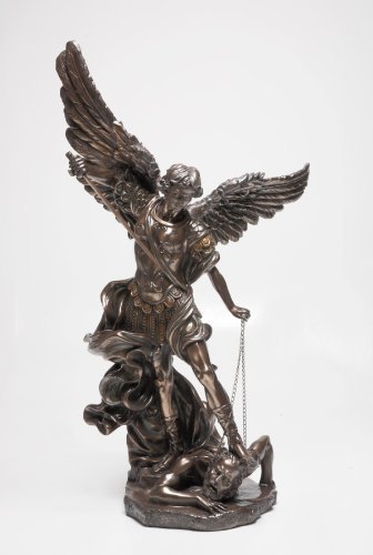 Large St. Michael Archangel Bronzed Statue Saint 48"H Indoor/outdoor