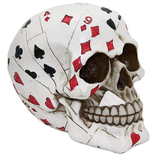 Poker Face Cards Skull Collectible Figurine