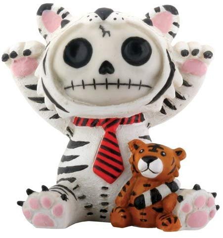 SUMMIT COLLECTION Furrybones White Tigrrr Signature Skeleton in White Tiger Costume with Small Bengal Tiger Doll.