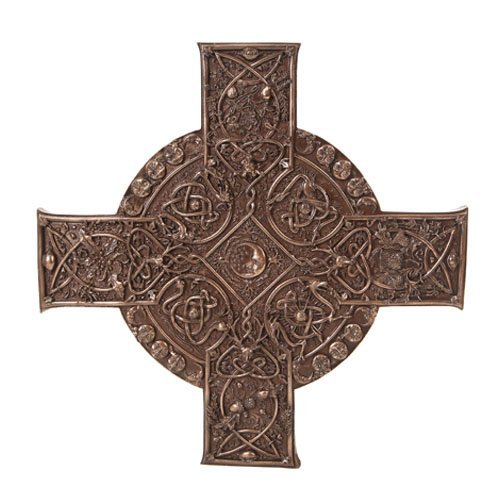 Pacific Giftware Elemental Celtic Cross Wall Sculpture Decor Bronze Finish by Maxine Miller 11.25 Inch L