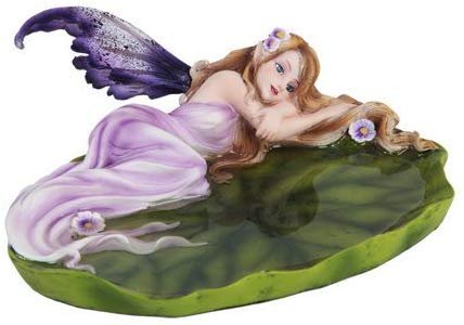 PTC 9992 Resin Jewelry Holder Dish Tray Fairy Statue Figurine on Leaf