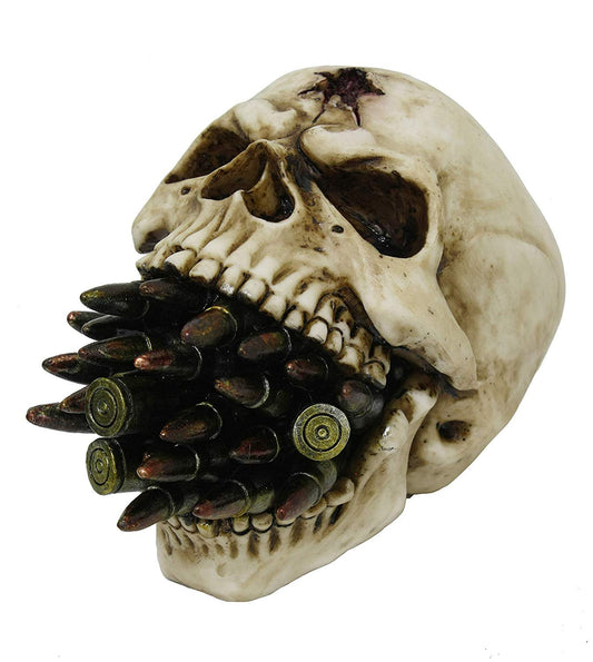 Pacific Giftware Bullet Skull Figurine Statues