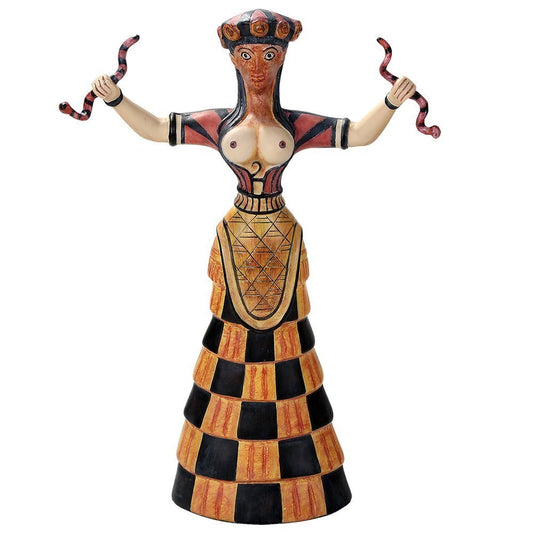 Pacific Giftware Cretan Snake Goddess Figurine Statue Designed by Oberon Zell 10.75 Inch Tall