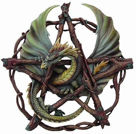 PTC 13 Inch Forest Branch Design Pentagram Dragon Décor Statue Figurine