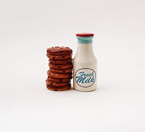 Milk and Cookies Lover Ceramic Magnetic Salt and Pepper Shakers