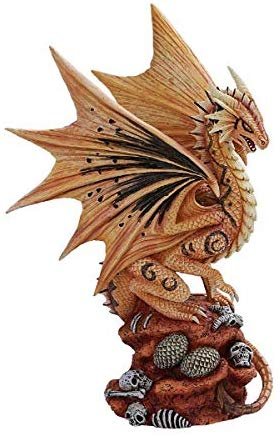 Pacific Giftware Anne Stokes Age of Dragons Desert Dragon on Skull Head Rock Home Tabletop Decorative Resin Figurine