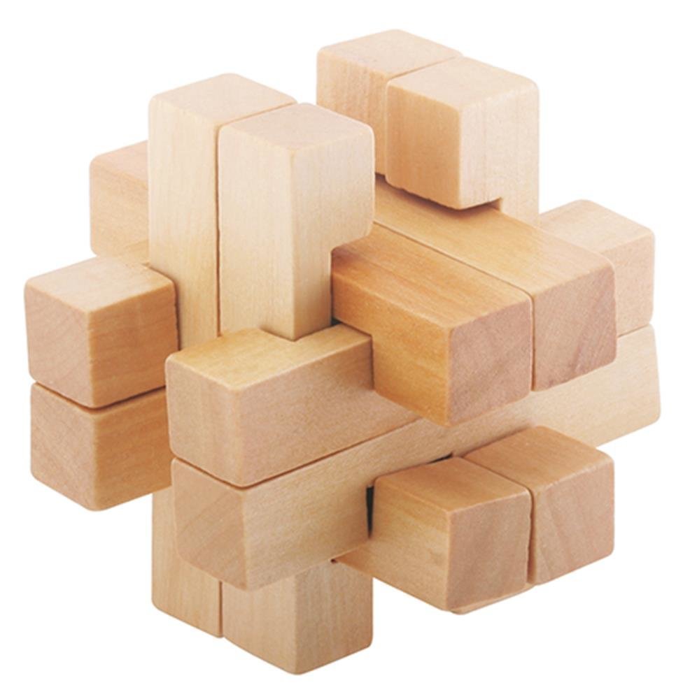 YTC Frank Lloyd Wright Square Hidden Rattle 3D Block Puzzle with Real Wood