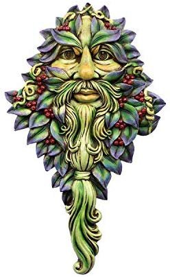 Greenman Face Resin Figurine Wall Plaque