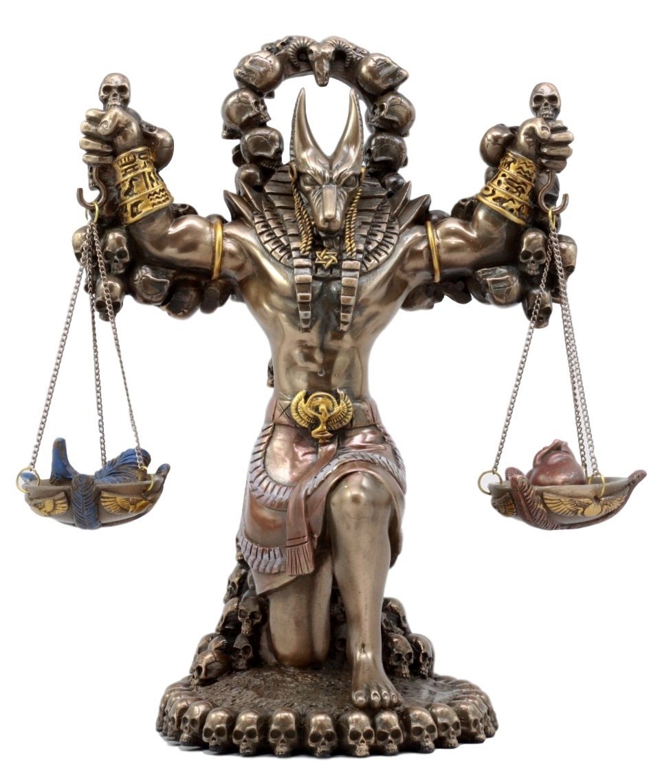 Ancient Egyptian God of Underworld Anubis Guardian of Scales Figurine 8.5 Inches (BRONZE)