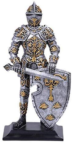 Pacific Giftware PT Medieval Crusader Knight of Chivalry in Full Shield and Sword Armor Small Collectible Figurine