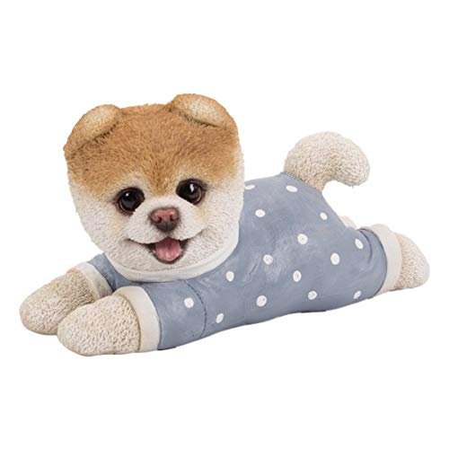 Pacific Giftware PT Short Hair Boo Dog with Polka Dot Pajamas Home Decorative Resin Figurine