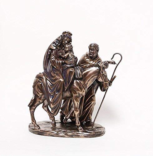 PTC 9 Inch Flight to Egypt Nativity Family Religious Resin Statue Figurine