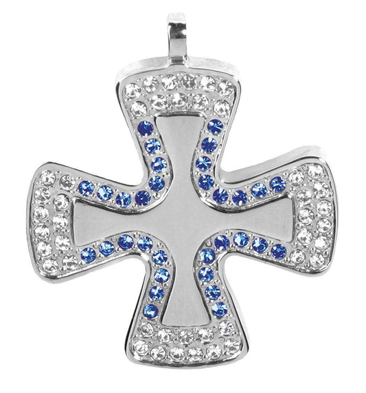 YTC Summit Stone Crusted Cross Pendant - Collectible Medallion Necklace Accessory