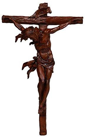 Pacific Giftware Wood Looking Finish Wall Crucifix Statue Home Decor