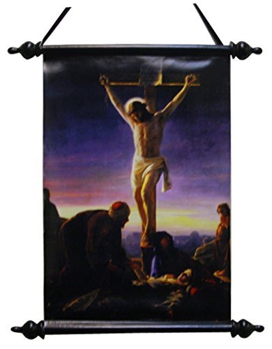 18 Inch The Crucifixion Scene Religious Hanging Wall Art Scroll