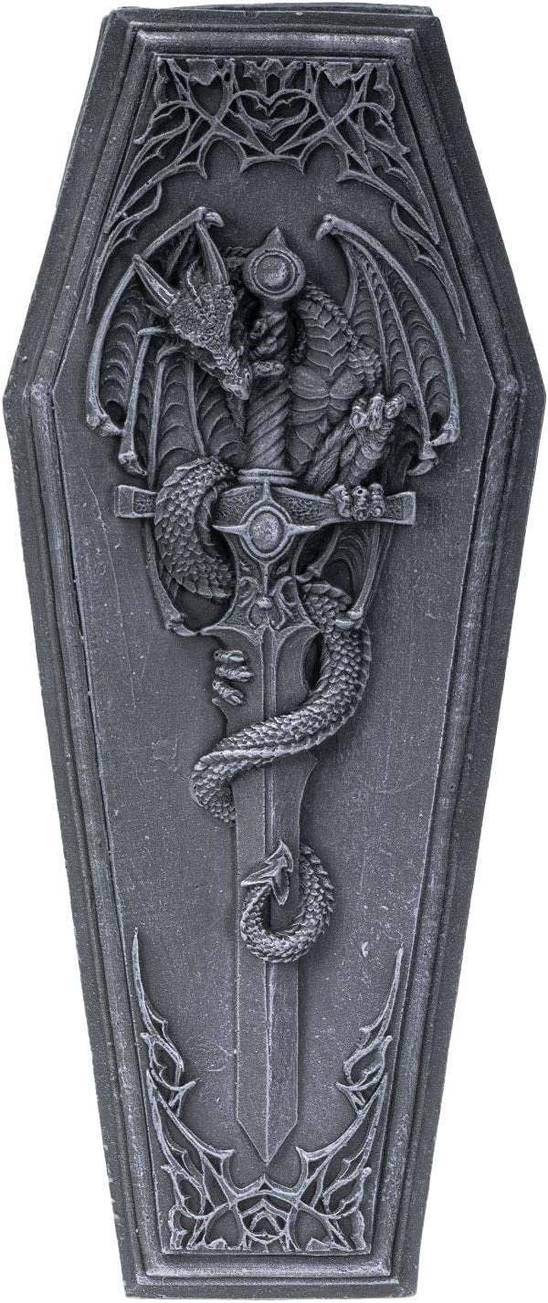 Summit Collection Gothic Dragon Sword Coffin Keepsake Box Collectible Sculpture Trinket Box 10 Inches