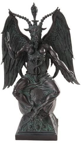 PACIFIC GIFTWARE Large Baphomet On Pedestal in Faux Stone Finish Statue