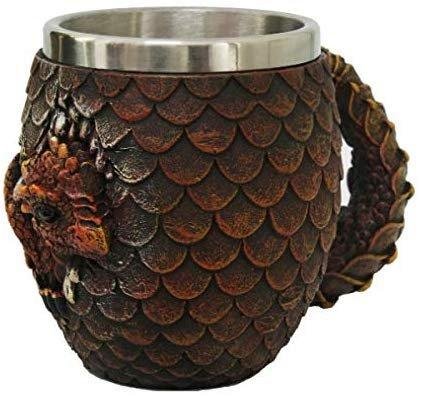 Dragon Hatchling Resin Figurine Drinking Mug with Removable stainless steel insert