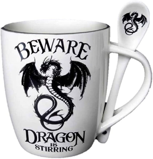 Alchemy of England 13oz Gothic Black Dragon is Stirring Mug & Spoon Set Gift