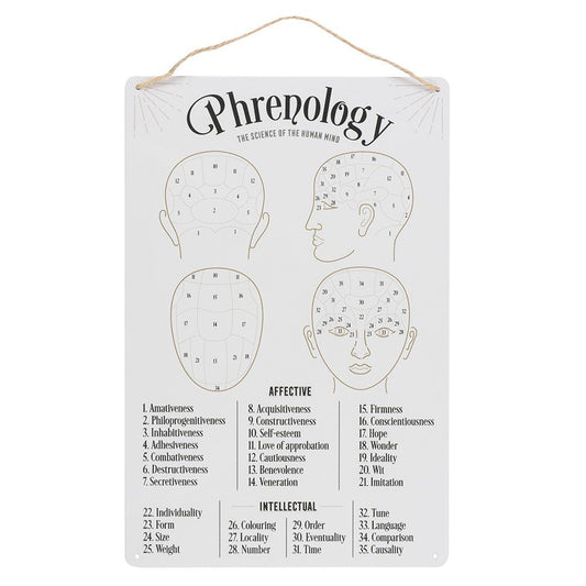 Phrenology Map Metal Sign Wall Decor