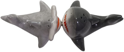 Sharks Couple Ceramic Food Salt and Pepper Shakers