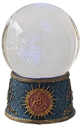 Masonic LED Ball Resin Figurine Statue Home Decor