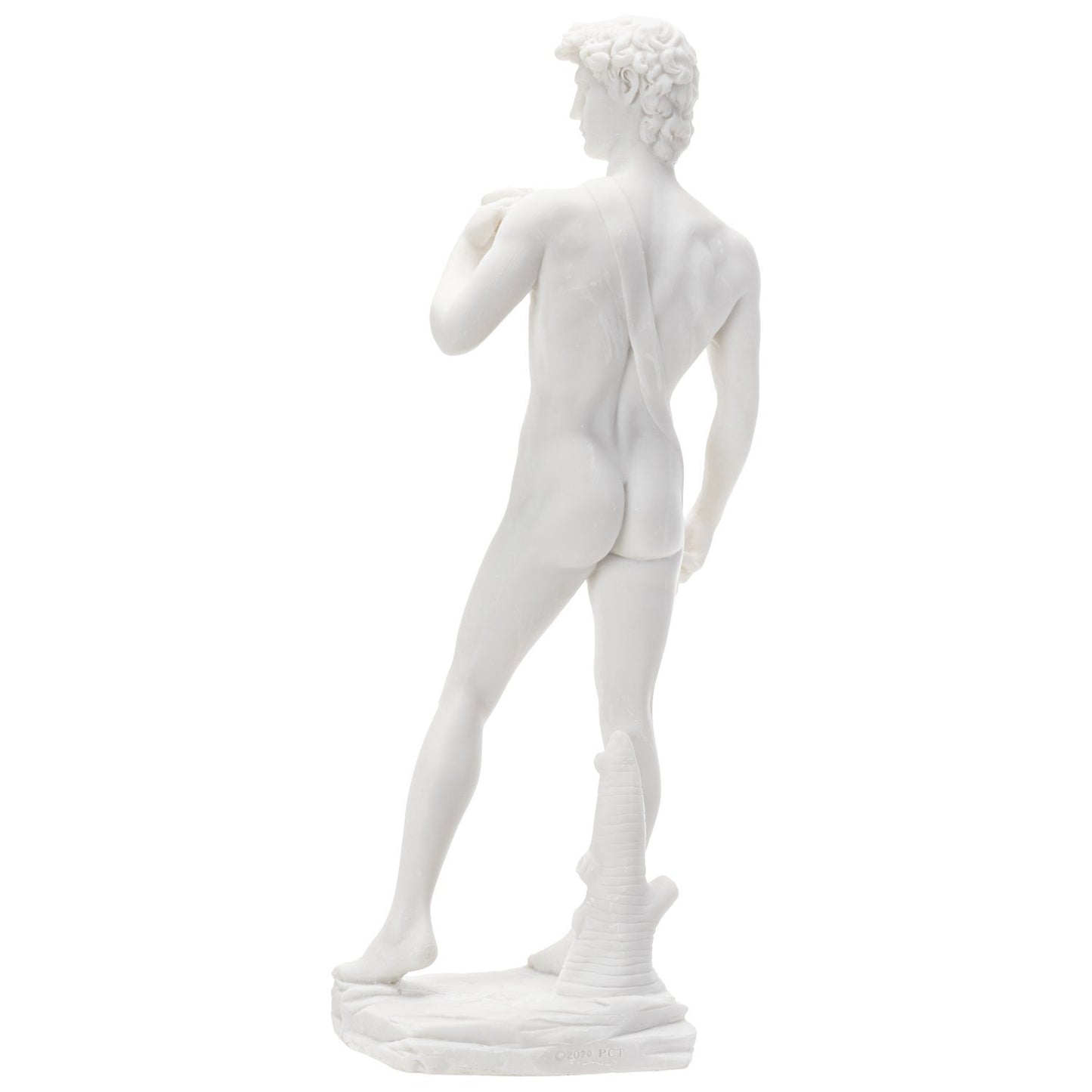 12.5 Inch Michelangelo's "David" Nude Renaissance Masterpiece Replica Resin Sculpture Marble White Finish