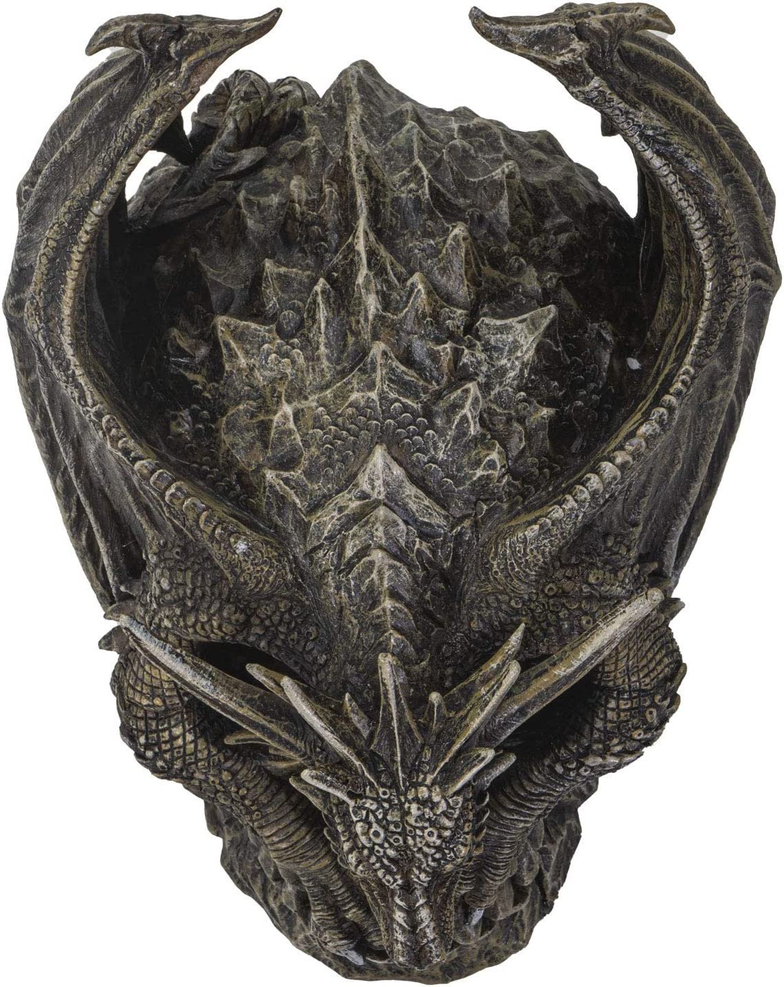 Summit Collection Spiral Dark Gothic Draco Dragon on Mutated Skull Figurine Fantasy Gothic Decorative Sculpture 7.5 Inches