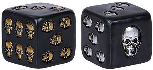 Pacific Giftware Decorative Black Skull Dice of Death 2 Inches Each Set of 2