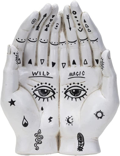 Botega Exclusive Wild Magic Palmistry Cupped Hands Trinket Dish Tray 9” Long