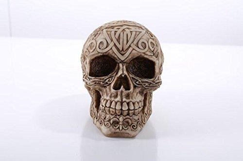 Celtic Owl Knotwork Human Skull Statue Pagan