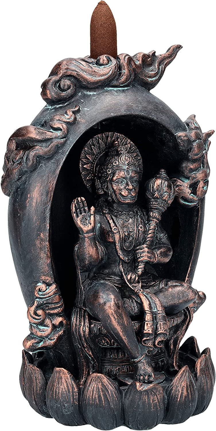 7.5 inches Hanuman Backflow Incense Burner Resin Figurine Holder