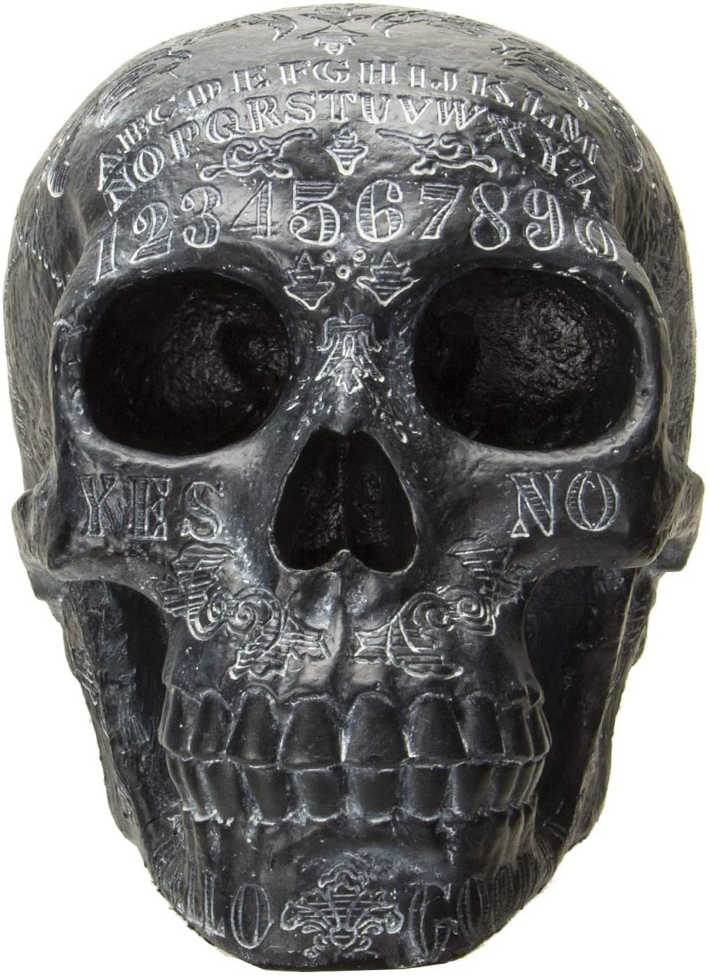 SUMMIT COLLECTION Black Ouija Skull Spirit Paranormal Black Magic Halloween Decorative Sculpture Collectible 8 inch L