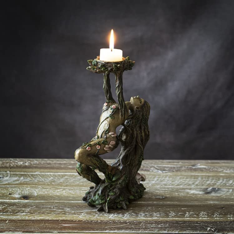 Greenwomen ENT Tea Light Candle Holder Resin Figurine