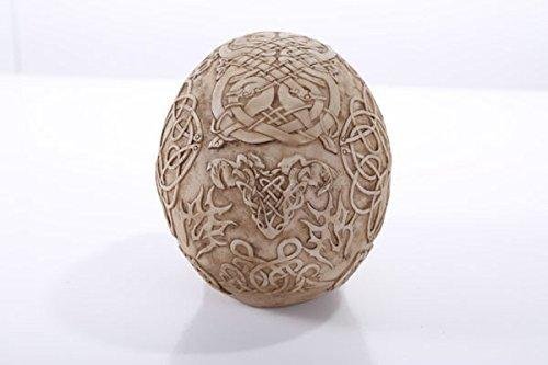 Celtic Owl Knotwork Human Skull Statue Pagan