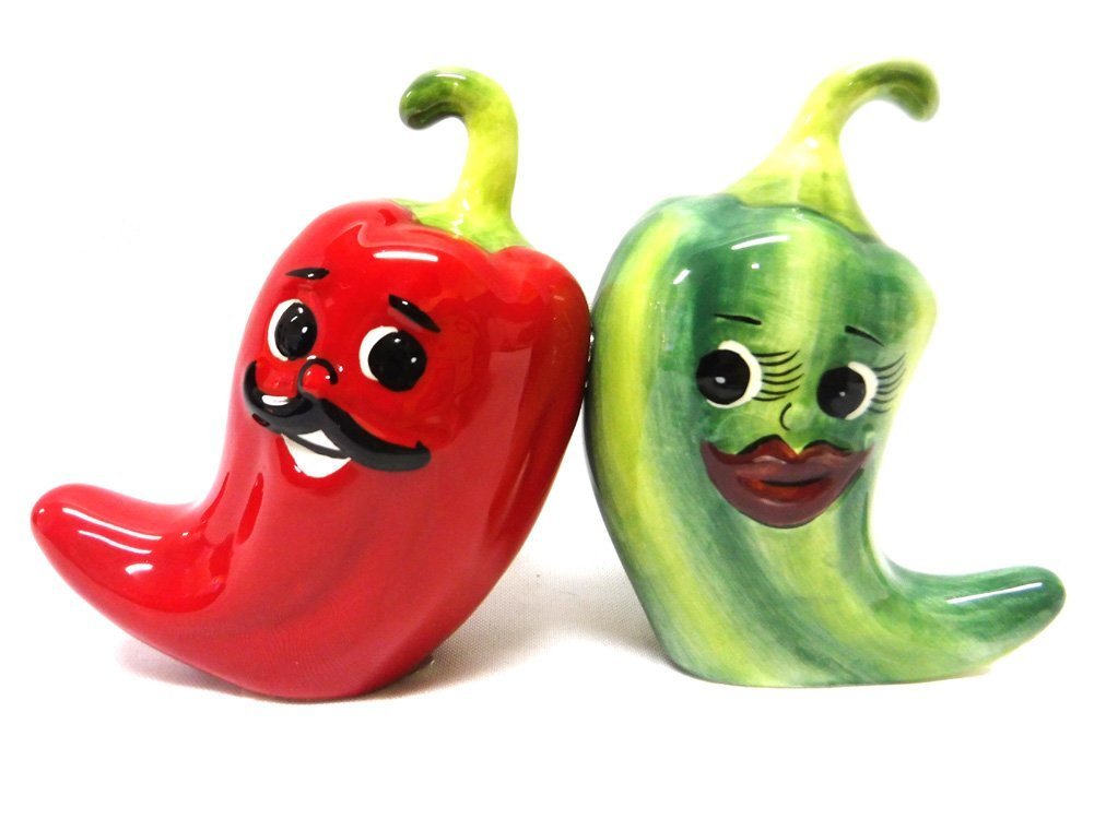 Hot Chili Peppers Magnetic Salt & Pepper Shakers