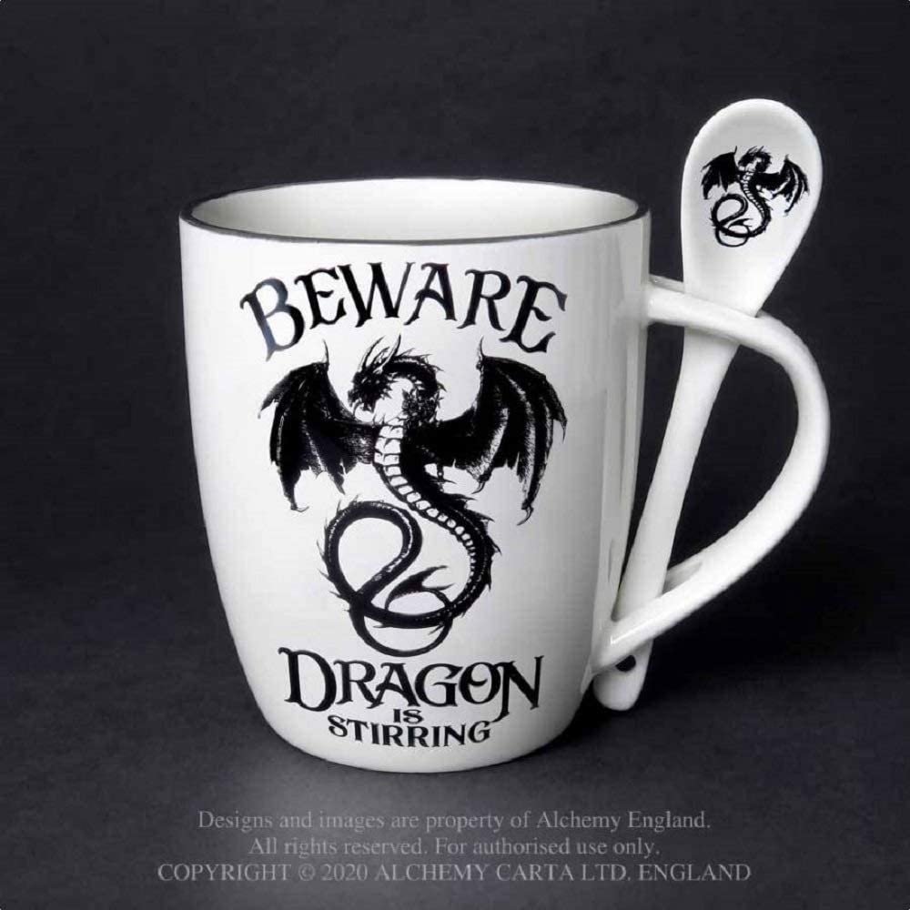 Alchemy of England 13oz Gothic Black Dragon is Stirring Mug & Spoon Set Gift