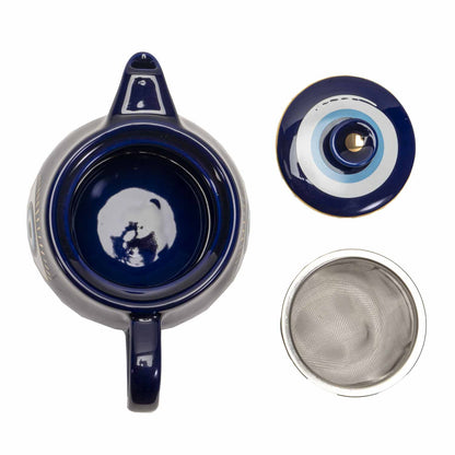 EVIL EYE TEA POT BLUE