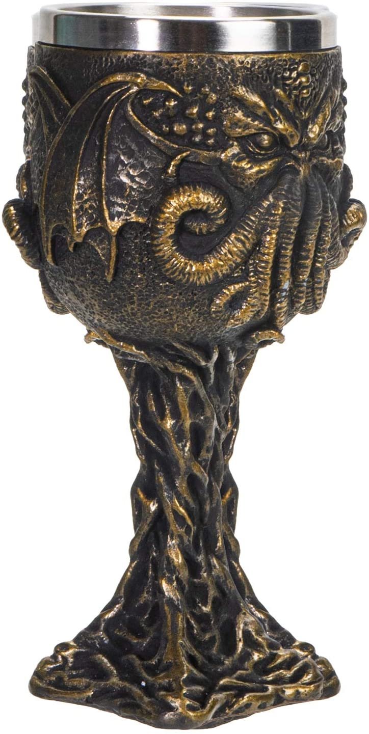 Summit Collection The Call of Cthulhu Sea Monster Goblet Wine Glass 6.75 inches Tall 7 fl oz Gothic Wine Chalice